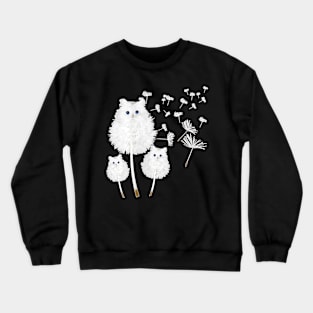 Cat Dandelion Flower Cat Lover Gift Crewneck Sweatshirt